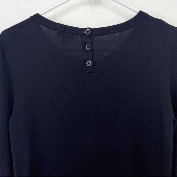 Talbots Three Dachshunds Graphic Blue Fine Knit Crewneck Pullover Sweater - Picture 8 of 12